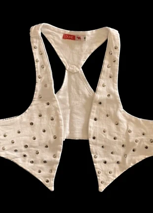 studded top - gilet borchiato, marque: Dune, état: Neuf sans étiquette, taille: XS / 34 / 6, 15,00 €, 16,45 € Protection acheteurs incluse