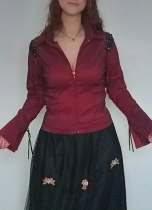 Chemise stretch irisée lacée zippée chic fêtes, marque: Kiabi, état: Très bon état, taille: L / 40 / 12, 13,90 €, 15,30 € Protection acheteurs (Pro) incluse