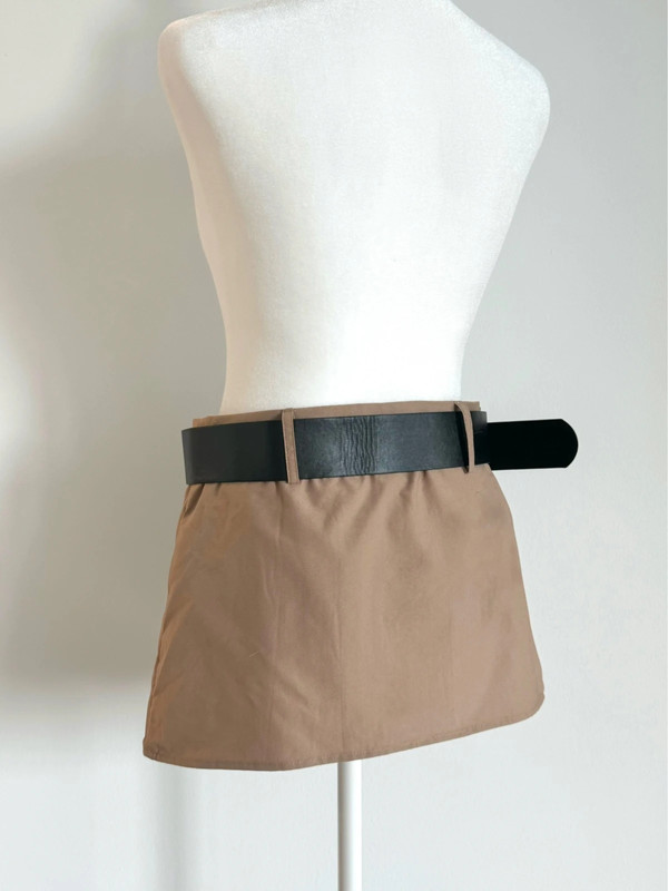 SHEIN Khaki Brown Mini Skirt with Belt 2