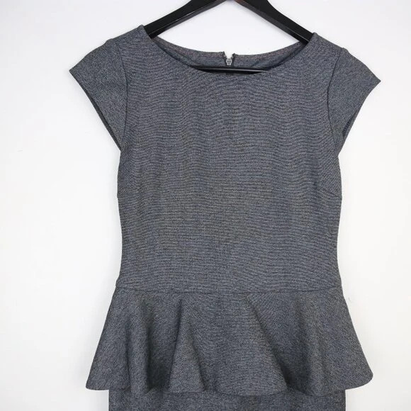 Alice + Olivia Employed Adeline Peplum Dress in Heather Grey Size 8 3