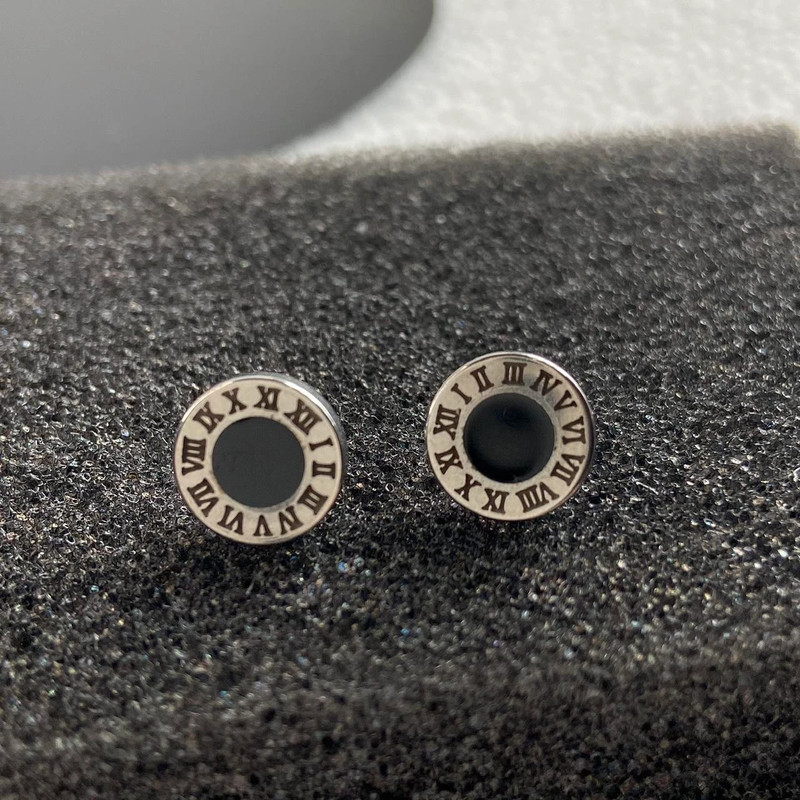 Roman Numeral Stud Earrings for Men Women 1