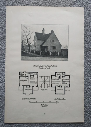 House in reed pond walk, gidea park & willfield way, hampstead -  print - 1913, brand: NO LABEL, condition: Good, £8.99, £10.14 includes Buyer Protection Pro