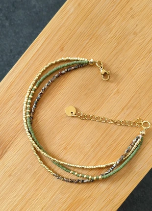 Bracelet vers le fine kaki et marron, marque: Kaki, état: Très bon état, 8,50 €, 9,63 € Protection acheteurs incluse