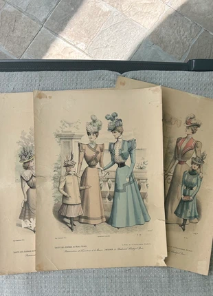 Gravures de mode - lot de 3 - vintage fin 19e, marque: société des journaux de mode, état: Satisfaisant, 10,00 €, 11,20 € Protection acheteurs incluse