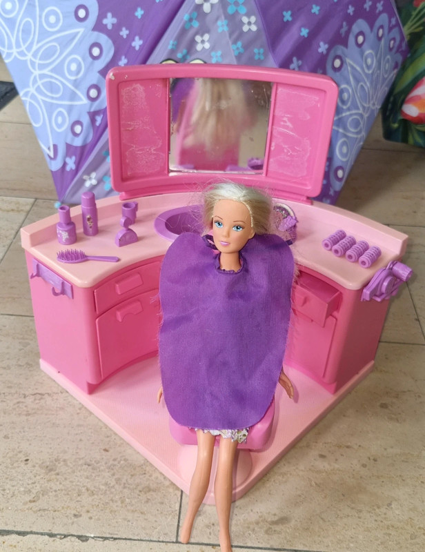 Ensemble De Salon De Coiffure Pour Poupée Barbie, Accessoires De