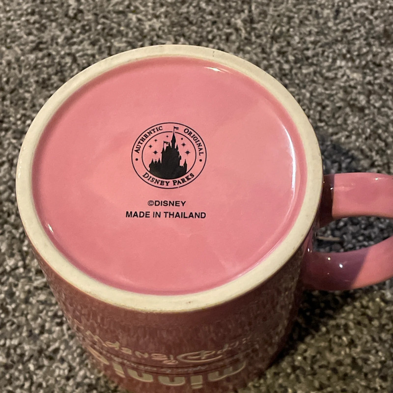 Disney Parks Minnie Mouse Coffee Mug/Cup Pink Sugar Spice Everything Nice 3