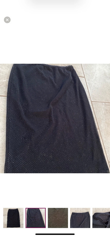 A. Byer Vintage USA Black Sparkly Midi Skirt Small 2