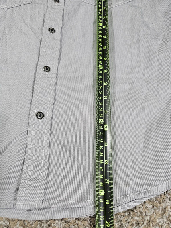 Tony Hawk Mens S Gray Striped Short Sleeve Button Up Shirt 4