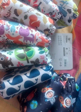 Lote 8 fraldas reutilizáveis AIO, T-tomi, marca: T-TOMI, estado: Novo com etiquetas, tamanho: 4–9 kg, €88.00, €93.10 inclui Proteção do Comprador