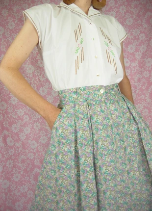 jupe longue vintage liberty pastel coton années 90, brand: Vintage Dressing, condition: Very good, size: M / 38 / 10, €35.00, €37.45 includes Buyer Protection Pro