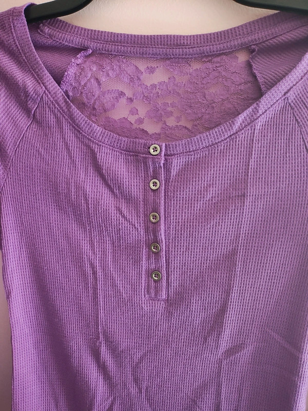 Mudd purple thermal lace henley 2