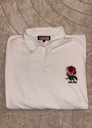 Polo Vintage Manches Longues Angleterre Rugby Blanc – Taille XXL (Très Bon État), merk: Rugby Nations, staat: Heel goed, maat: XXL, € 3,99, € 4,89 inclusief Kopersbescherming