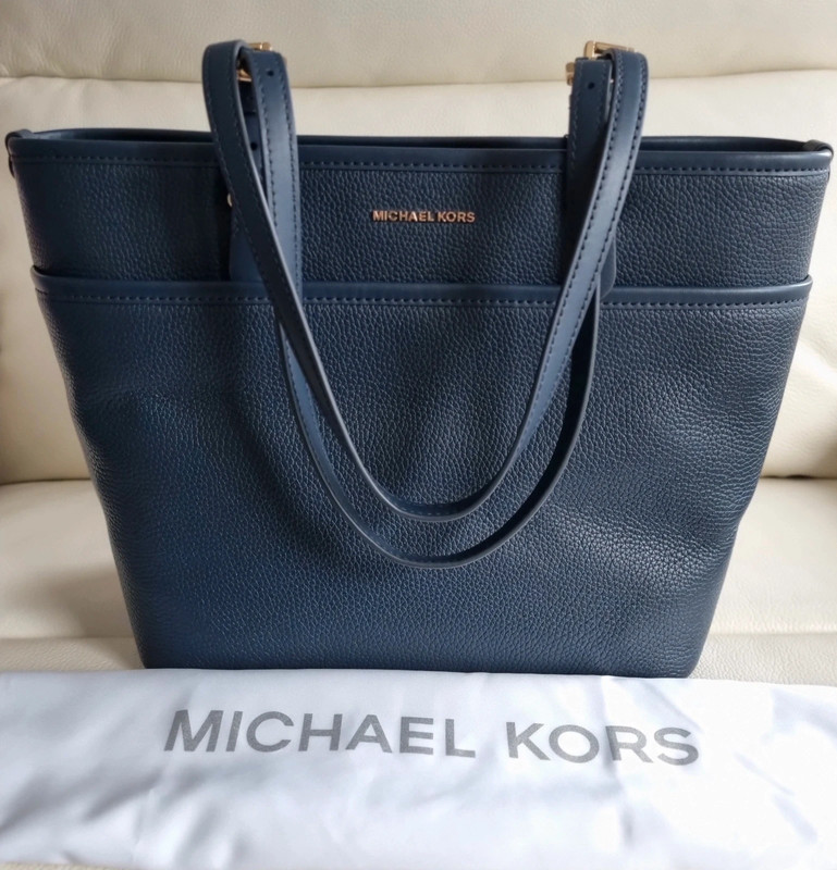 Brand New Michael Kors Blue Leather Tote Bag with tags 1