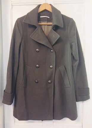 Manteau caban en laine gris marron/kaki, brand: 3 Suisses, condition: Very good, size: M / 38 / 10, €12.00, €13.30 includes Buyer Protection