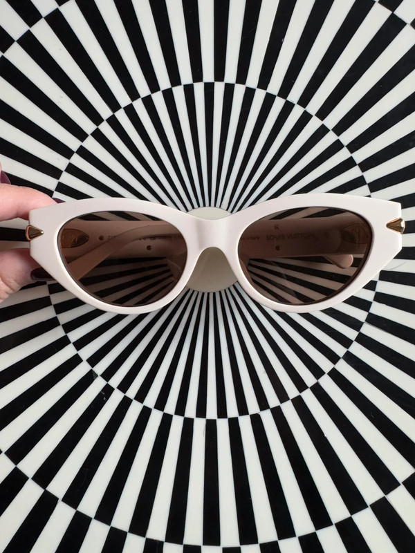 Louis Vuitton cat eye white and gold sunglasses cruise collection