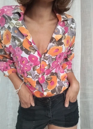 Blouse vintage à fleurs en viscose, brand: Vintage Dressing, condition: Very good, size: XL / 42 / 14, €10.00, €11.20 includes Buyer Protection Pro