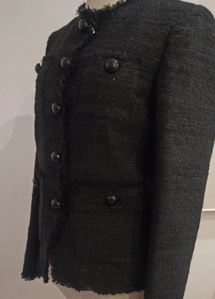 Chaqueta tweed negra brillo Veste tweed noir, merk: Mango, staat: Nieuw zonder prijskaartje, maat: M / 38 / 10, € 66,00, € 70,00 inclusief Kopersbescherming
