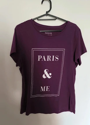 T-shirt violet imprimé Paris & Me – Taille 44, merk: Primark, staat: Goed, maat: XXL / 44 / 16, € 5,00, € 5,95 inclusief Kopersbescherming