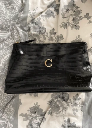 Primark black faux croc toiletry/makeup bag, brand: Primark, condition: Very good, £4.00, £4.90 includes Buyer Protection