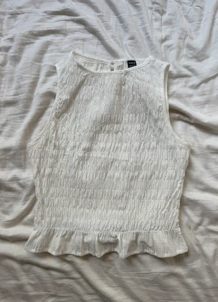 Top Shein blanco Nido de abeja – Talla M – Nuevo, staat: Nieuw zonder prijskaartje, maat: M / 38 / 10, € 6,00, € 7,00 inclusief Kopersbescherming