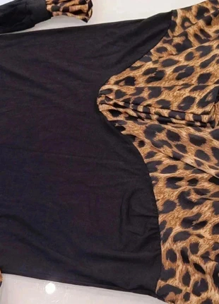 Robe noire avec imprimé léopard taille 46, état: Très bon état, taille: XXXL / 46 / 18, 18,00 €, 19,60 € Protection acheteurs incluse