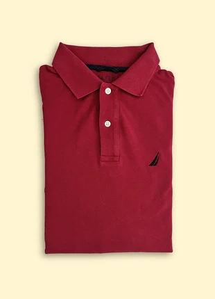 Polo à manches longues rouge Nautica en coton piqué – Taille S, marke: Nautica, zustand: Gut, größe: S, 15,00 €, 16,45 € inklusive Vinted-Käuferschutz