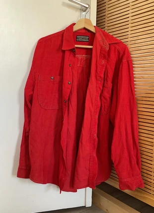 Chemise rouge en velours côtelé, brand: Point Zero, condition: Very good, size: L / 40 / 12, €8.00, €9.10 includes Buyer Protection