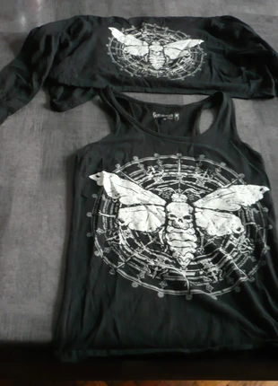 Ensemble débardeur et boléro gothique papillon Gothicana by EMP, marke: Gothicana by EMP, zustand: Sehr gut, größe: M / 38 / 10, 15,99 €, 17,49 € inklusive Vinted-Käuferschutz