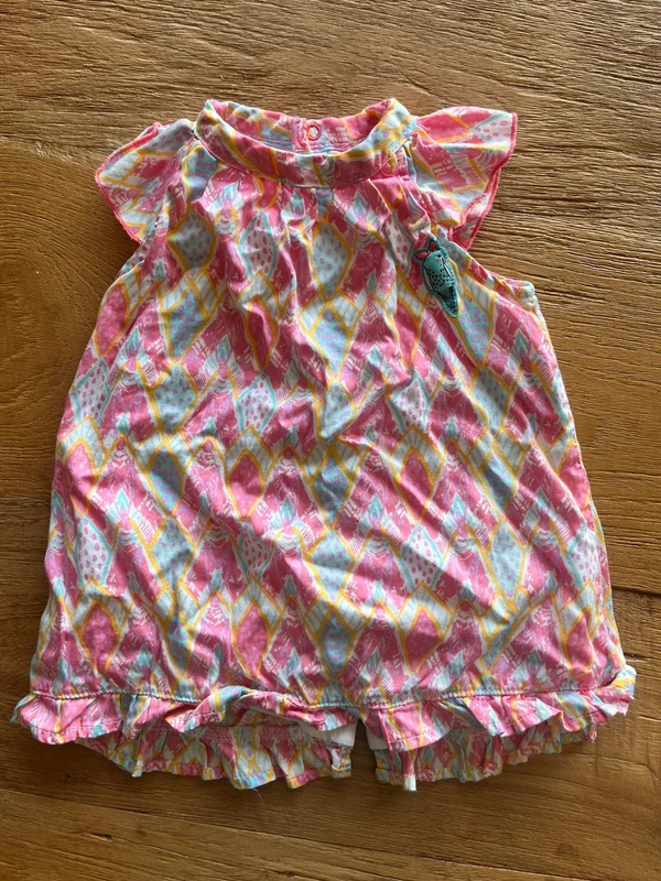 Robe rose à fleurs 6 mois