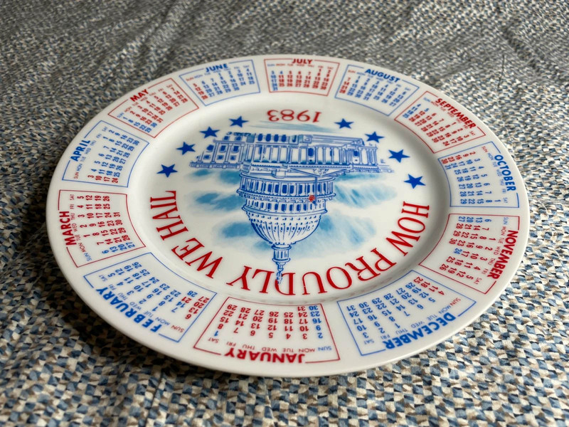 Spencer Gifts 1983 "How Proudly We Hail" Calendar Plate 5