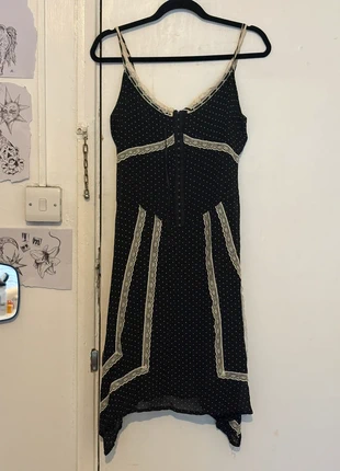 Vintage black polka dot lace midi dress, brand: Vintage Dressing, condition: Very good, size: M / 10, £25.00, £26.95 includes Buyer Protection
