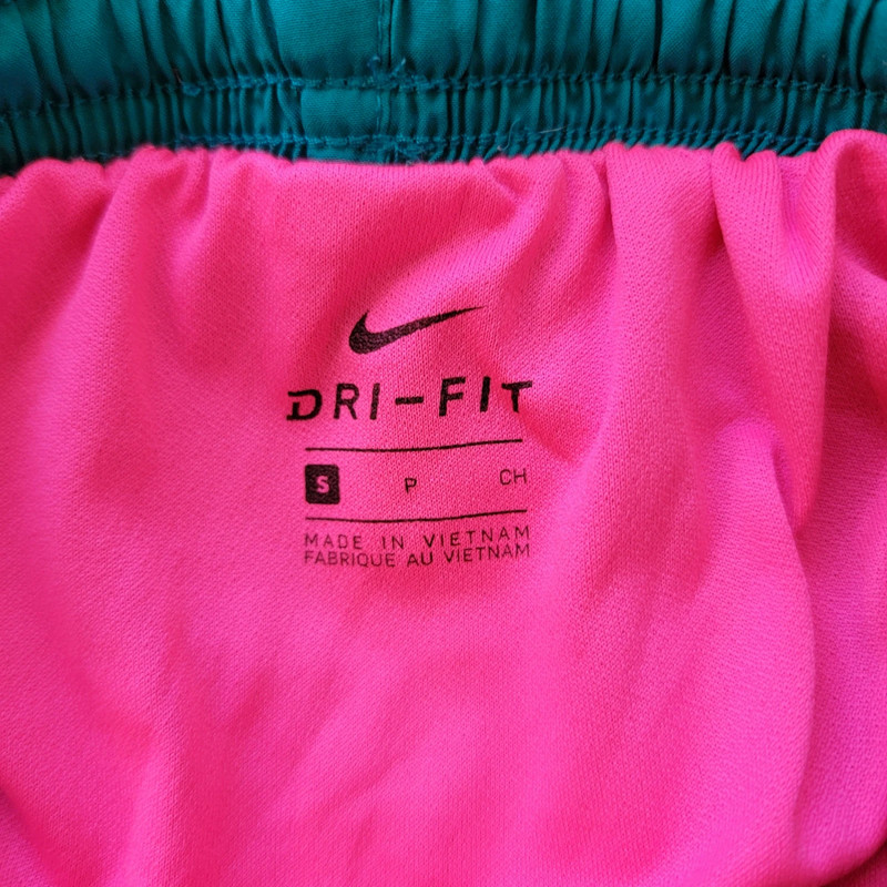 Nike Dri Fit Small Blue and Neon Pink Retro High Rise Athletic Shorts 3