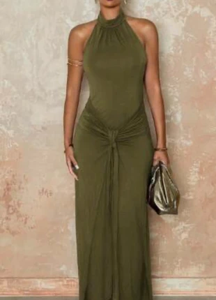 Khaki green dress, brand: Shein, condition: New without tags, size: 8 / M, $10.00, $11.20 includes Buyer Protection