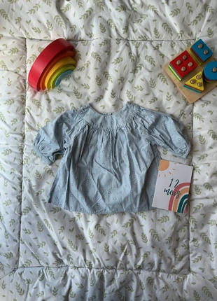 blouse manches 3/4 bleu à motifs 12 mois il était une luciole, brand: Il etait une Luciole, condizioni: Ottime, taglia: 9-12 mesi / 74 cm, €2.00, €2.80 include la Protezione acquisti Pro