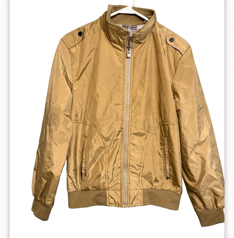 Very beautiful full zipper brown jacket size medium 2