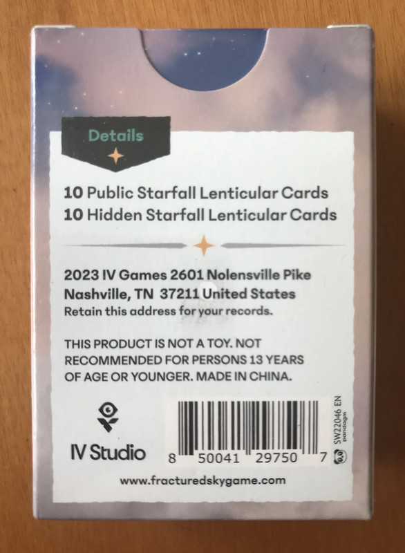 Fractured Sky Lenticular Card Pack - Kickstarter KS - 2024 - Nuovo - New 2