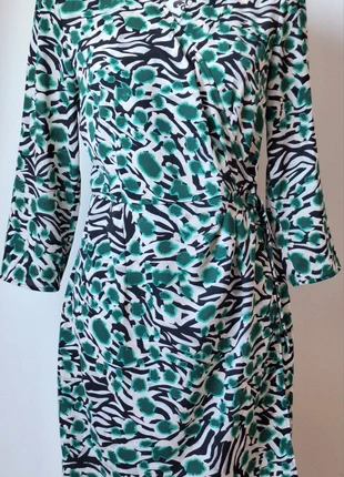 Robe portefeuille One Step verte motifs noir & blanc – Taille 38 M 💝, brand: One step, condition: Very good, size: M / 38 / 10, €35.00, €37.45 includes Buyer Protection