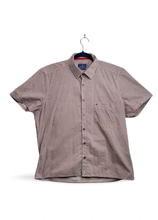 Chemise Jupiter – Manches courtes – À motifs rouges – Coupe Modern Fit – Taille L (41/42), brand: Jupiter, condition: Very good, size: L, €1.00, €1.75 includes Buyer Protection Pro