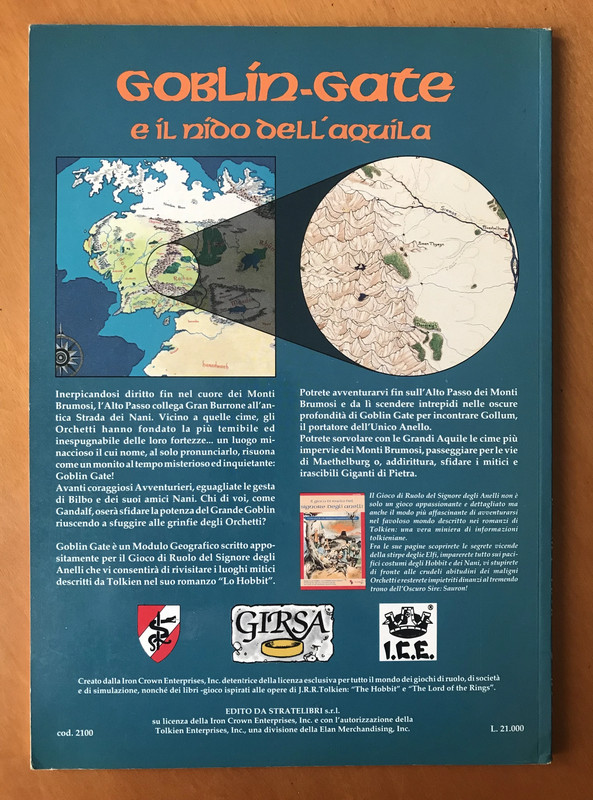 Goblin-Gate e il Nido dell'Aquila Modulo GiRSA Gioco di Ruolo Signore degli Anelli Stratelibri 1991 2