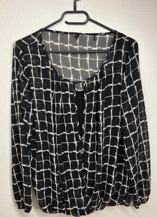 Haut noir transparent à carreaux blancs débardeur intégré et liserés brillants – Taille 44 femme, état: Neuf sans étiquette, taille: XXL / 44 / 16, 4,00 €, 4,90 € Protection acheteurs incluse