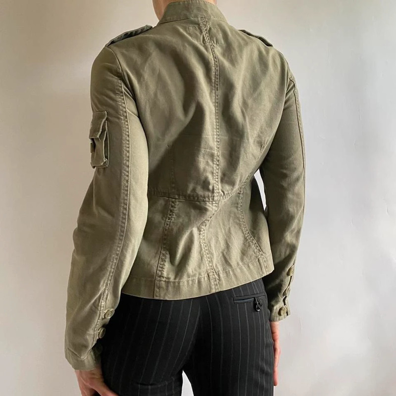 Vintažinis ( vintage grunge fitted khaki jacket) khaki švarkas 3