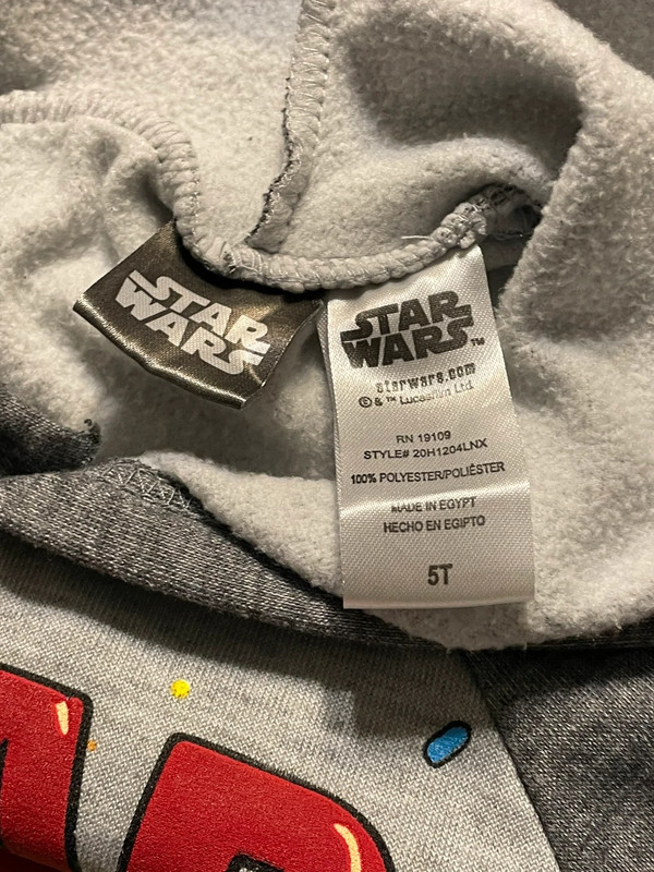 Star Wars Size 5 Toddler Boys Gray Hooded Pullover Sweatshirt #N-5-37-400 4