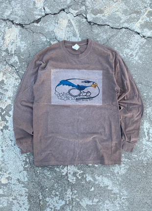 00’s beep beep looney tunes overdyed brown longsleeve, marke: Gildan, zustand: Gut, größe: M, 10,00 €, 11,20 € inklusive Vinted-Käuferschutz