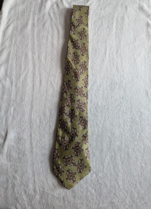Cravate vintage vert olive à motifs géométriques rétro années 70, brand: Soie Pour Soi, condition: Very good, €9.99, €11.19 includes Buyer Protection