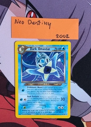 Dark Omastar 19/105 Neo Destiny Pokémon kaart, merk: Pokémon, staat: Heel goed, € 22,50, € 24,33 inclusief Kopersbescherming