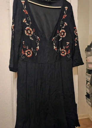 schwarzes Kleid im Bohostil von Bon Prix/Bodyflirt, merk: Bodyflirt, staat: Heel goed, maat: XXL / 44 / 16, € 5,00, € 5,95 inclusief Kopersbescherming