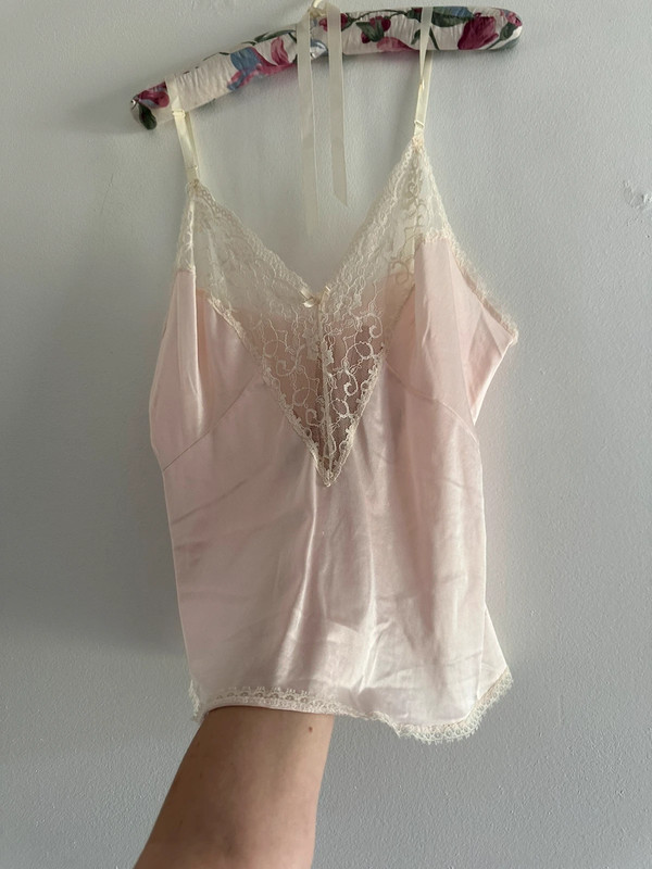 Vintage UnionMade Rose Pink + Lace Camsiole 4