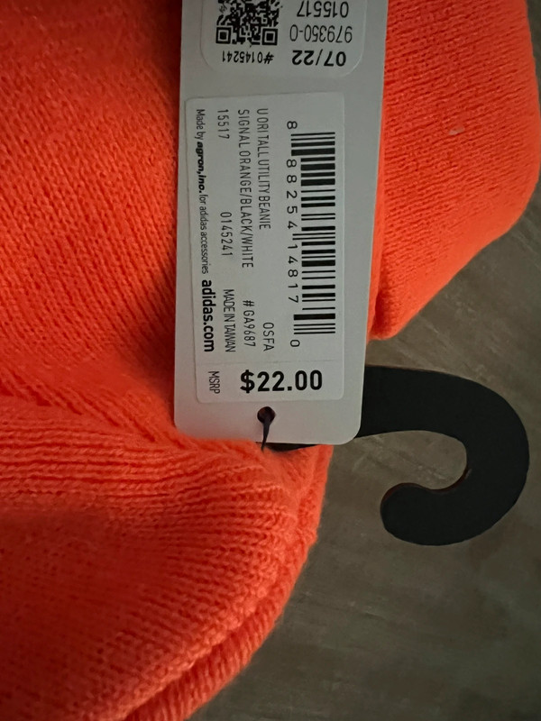 Adidas Orange Beanie tall fit 2