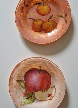 Lot 2 vide-poches assiettes décoratives verre fruits shabby chic, marque: Shabby Chic, état: Très bon état, 10,00 €, 10,69 € Protection acheteurs incluse