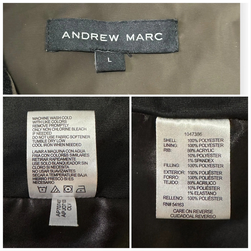 Andrew Marc BrownPuffer Quilted Vest with Black Side Panel,  Size Large 4